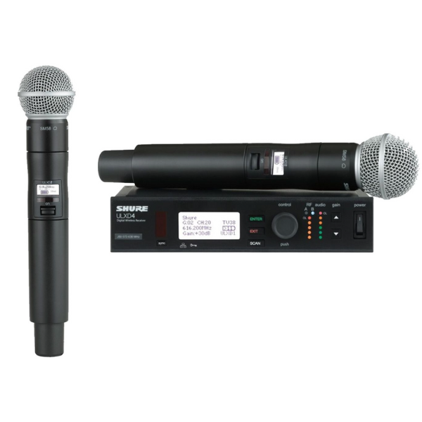 Shure ULXD4 Digital Wireless Receiver with ULXD2/SM58 Digital Handheld Transmitter (SM58 Capsule)