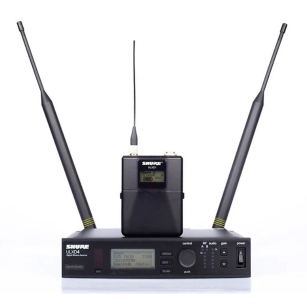 Shure ULXD4 Single-Channel Digital Wireless Receiver with ULXD1 Digital Bodypack Transmitter & WL185 Lavalier Microphone